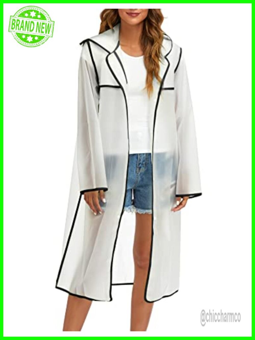 JMinger Reusable Waterproof EVA Long Rain Poncho with Hood